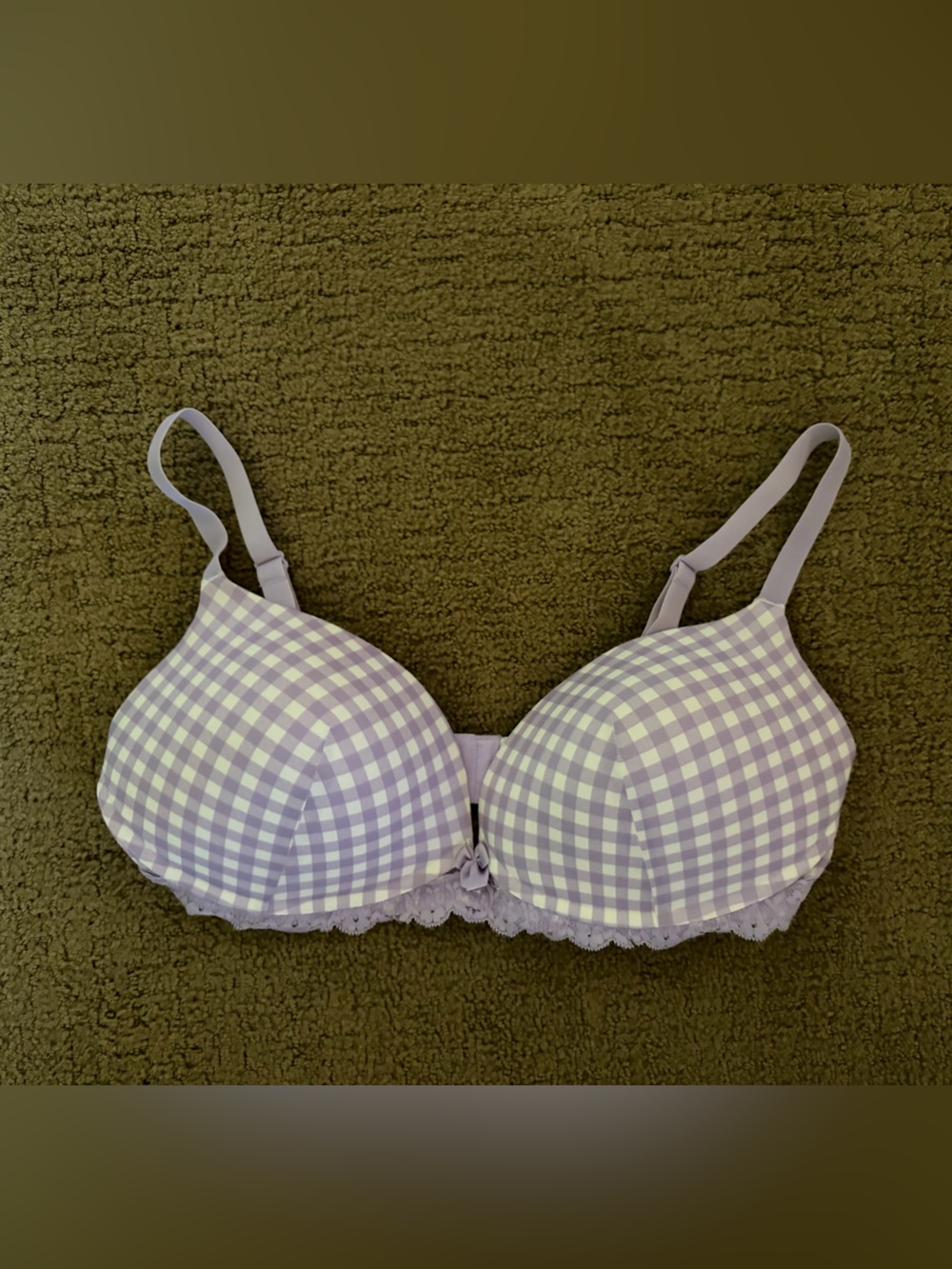 Adore Me Lavender Gingham T-Shirt Bra